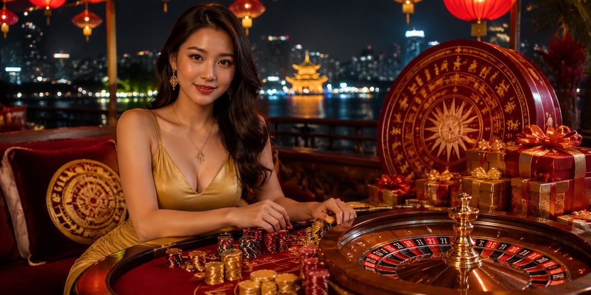 Bàn roulette tại sòng bạc ban đêm ở Hà Nội với ánh đèn rực rỡ